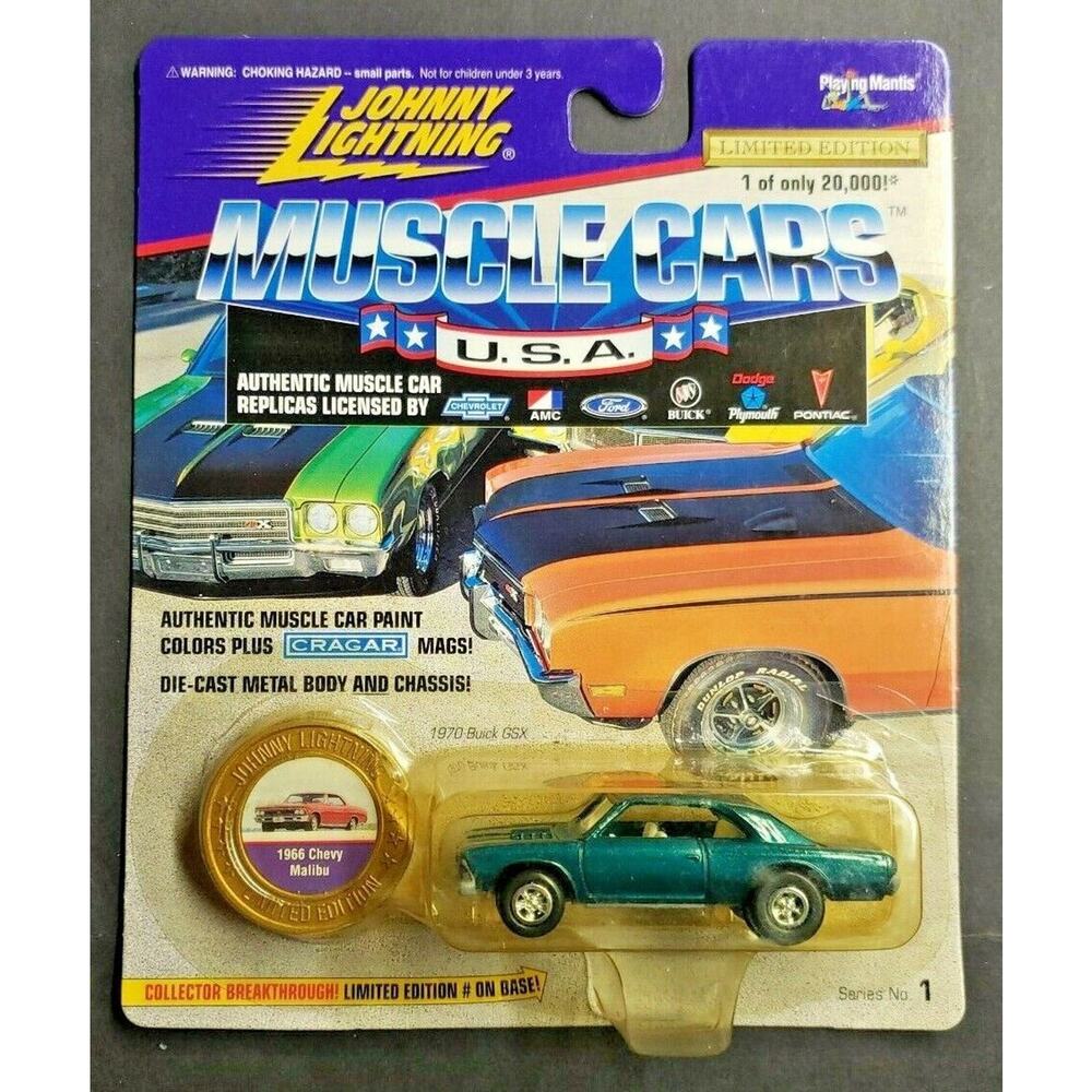 1996‎ Johnny Lightning Muscle Cars USA 1966 Chevy Malibu Green HW6